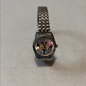 Silver Watch with Cartoon Characters